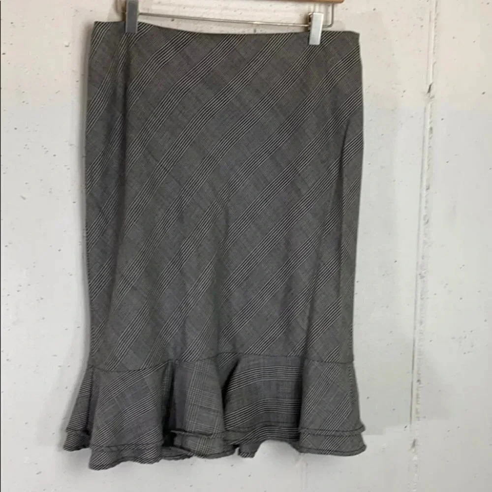 Chaps 10 houndstooth wool career‎ skirt